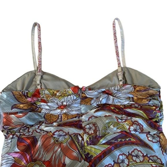 New Floral Sleeveless Eva Blue Dress Size 12 - Picture 4 of 11